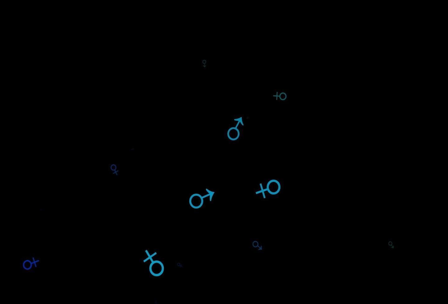 dunkelblaue Vektortextur mit männlichen, weiblichen Symbolen. vektor