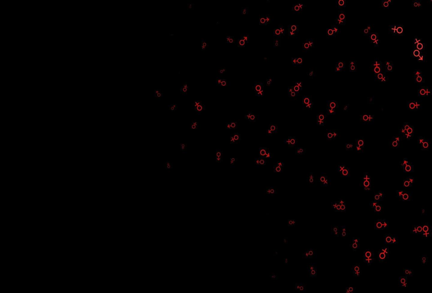 mörk röd vektor bakgrund med könssymboler.