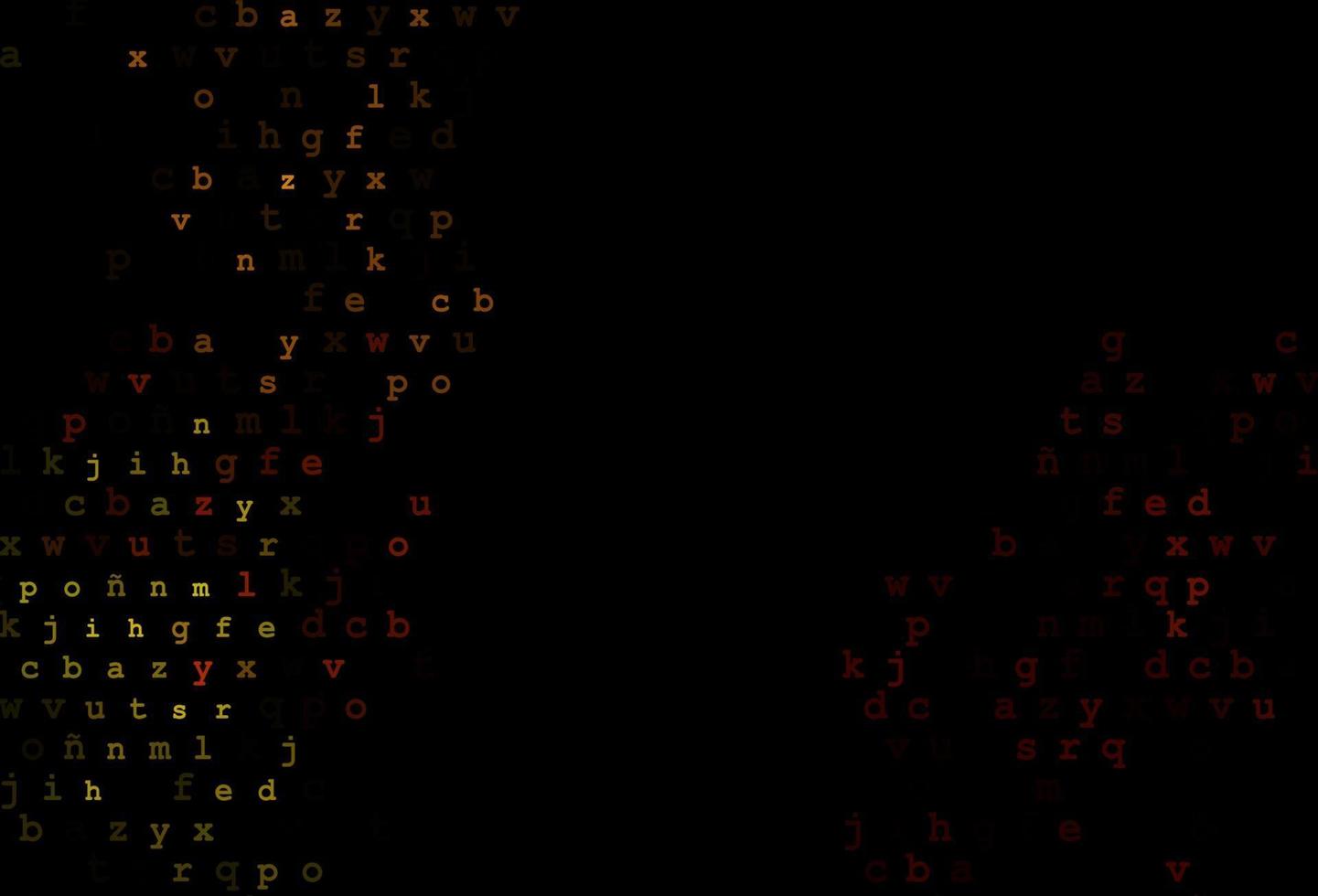 mörkgul, orange vektoromslag med engelska symboler. vektor