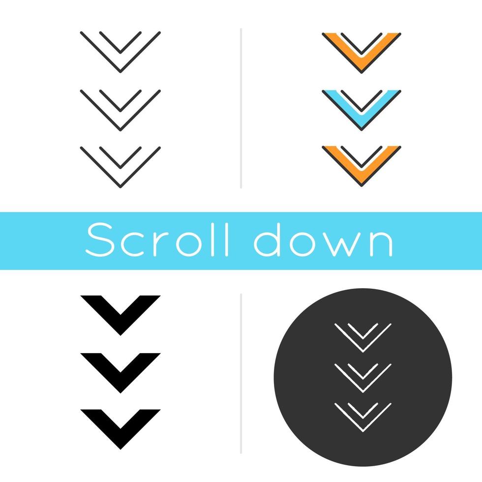 nach unten scrollen schaltflächensymbol vektor