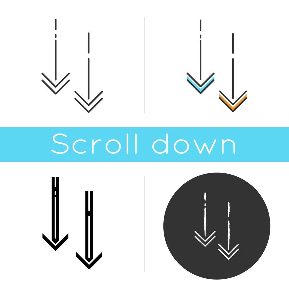 Pfeilspitzensymbol nach unten bewegen vektor