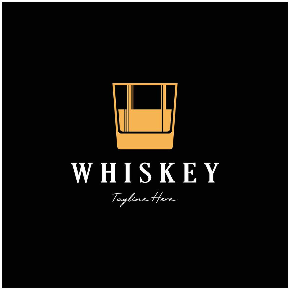 Jahrgang Prämie Whiskey Logo Etikette mit Glas oder Bier. zum Getränke, Riegel, Vereine, Cafés, Firmen. vektor