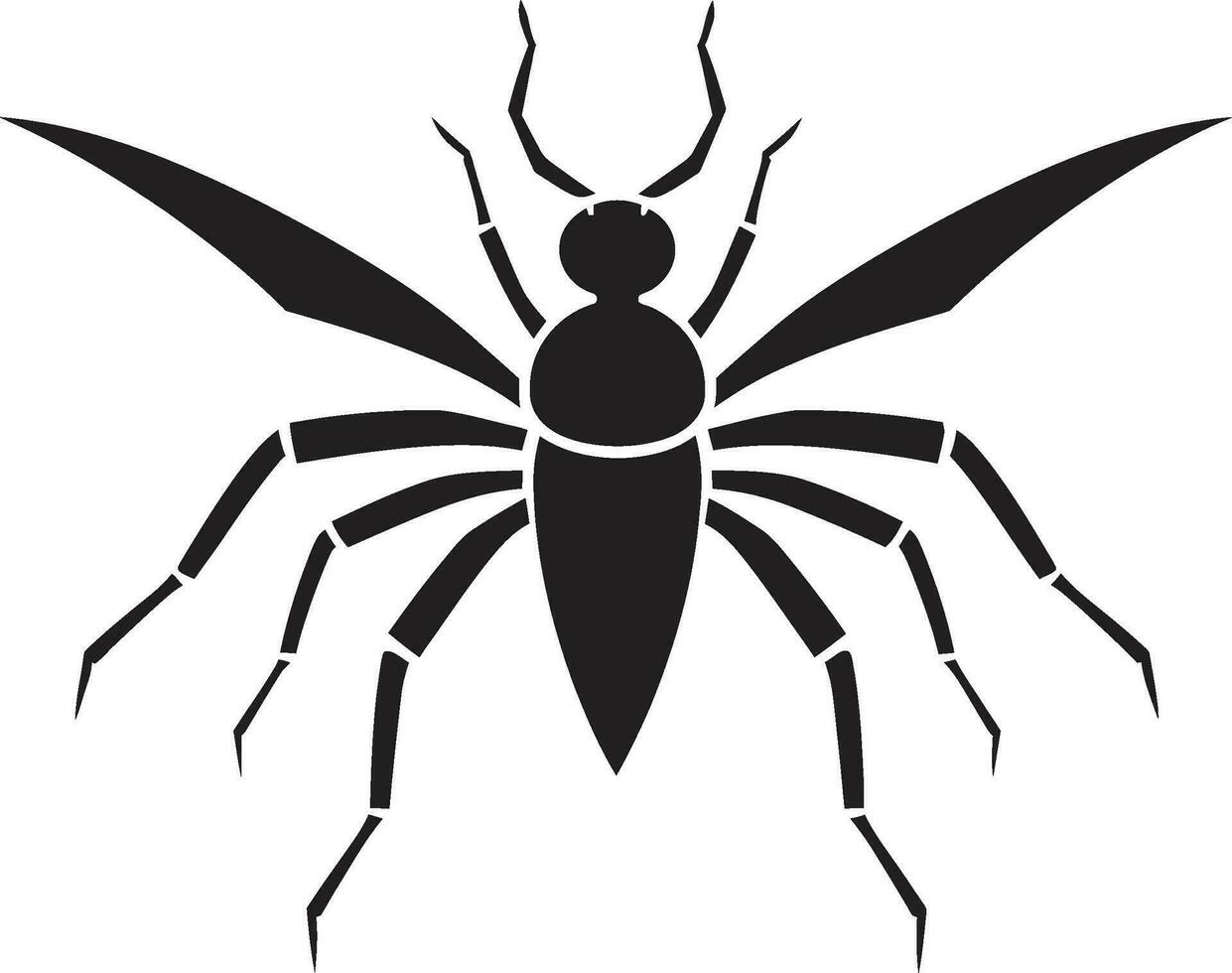 fängslande pinne insekt konst svartvit insekt symbol vektor
