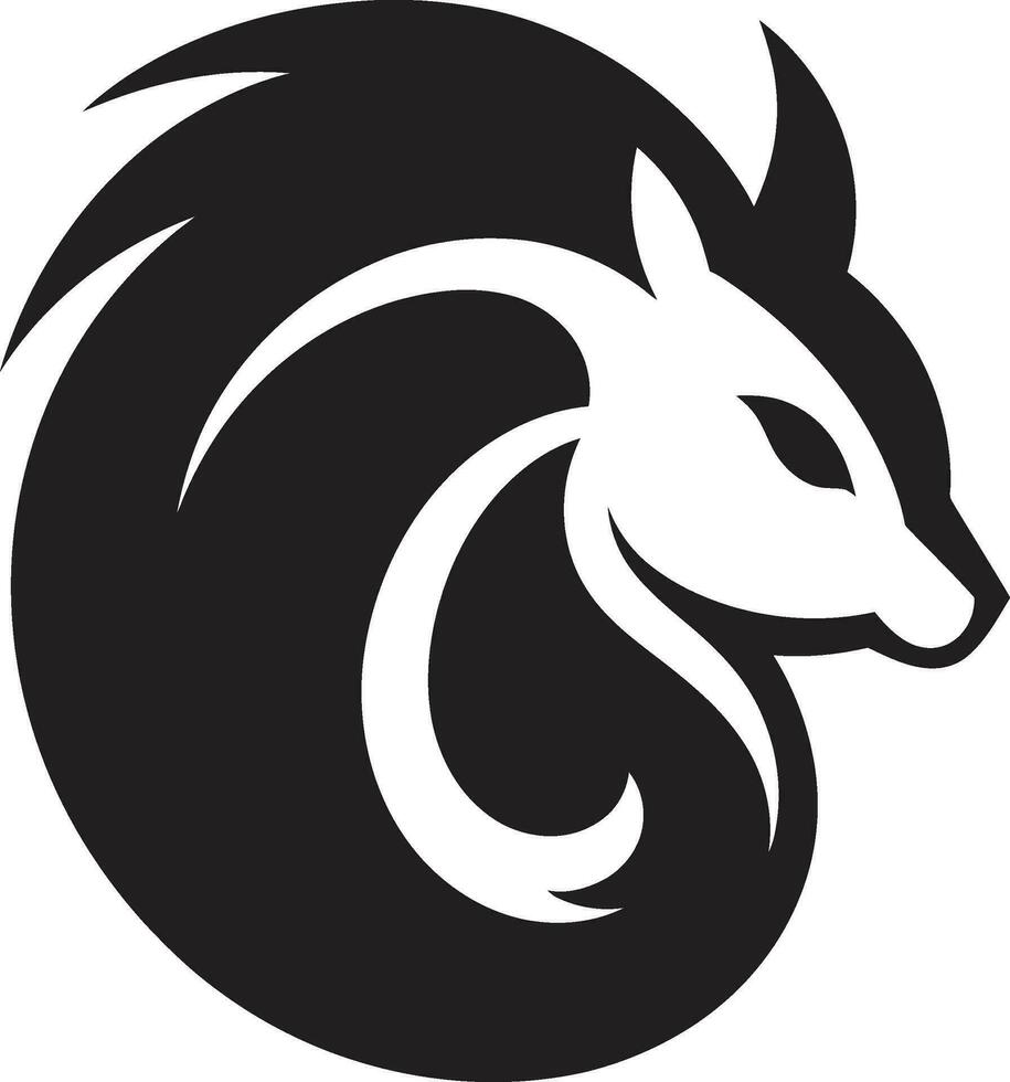 Ebenholz Eichhörnchen Logo Design noir Nussknacker Emblem vektor