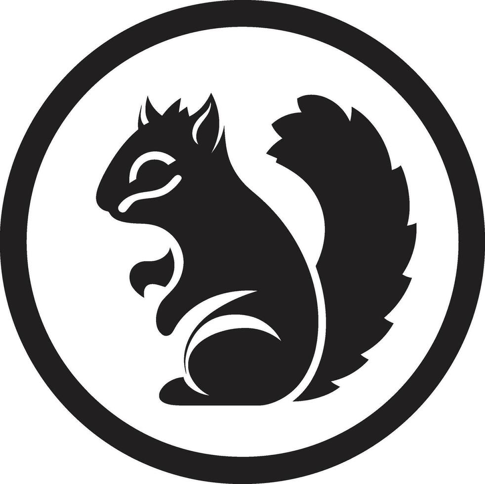 Fett gedruckt und schwarz Nussknacker kosmisch Eichhörnchen Emblem vektor