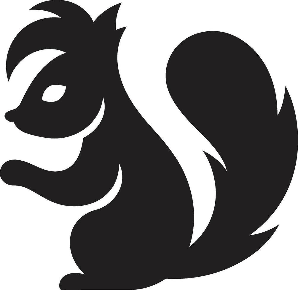 Holzkohle Nussknacker Design einfarbig Eichhörnchen Emblem vektor