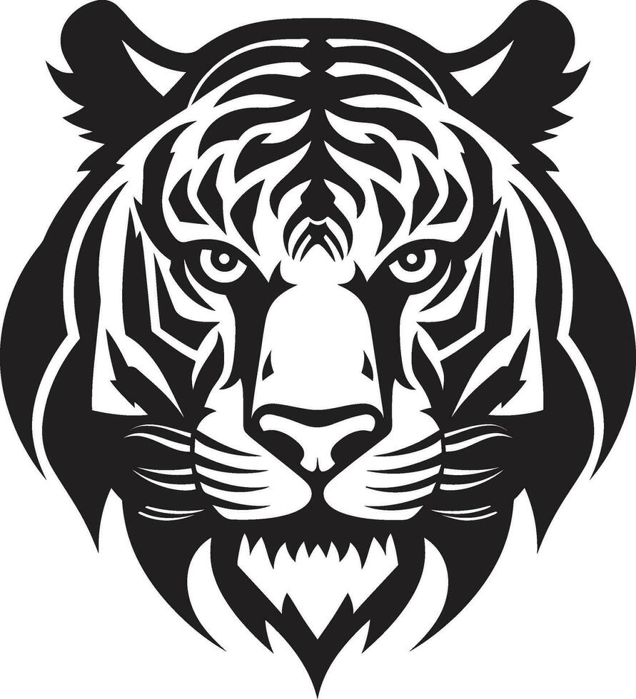 skuggad djungel väktare mäktig tiger profil logotyp vektor