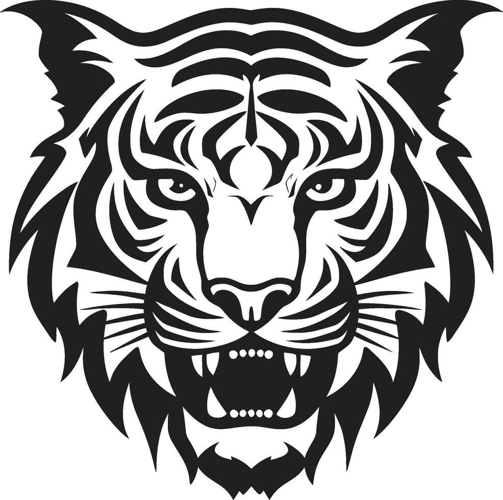 heftig schwarz Tiger Emblem auffällig Tiger Logo Vektor