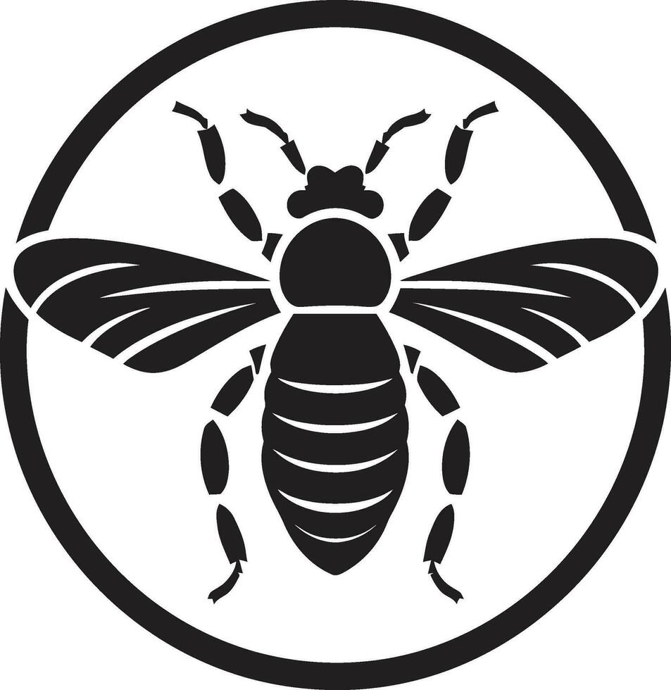 Insekt Kolonie Emblem Design Holz Essen Bedrohung Symbol vektor