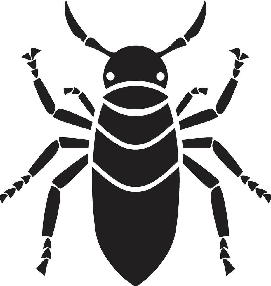 schattig Insekt Logo Kunst hölzern Eindringlinge Vektor