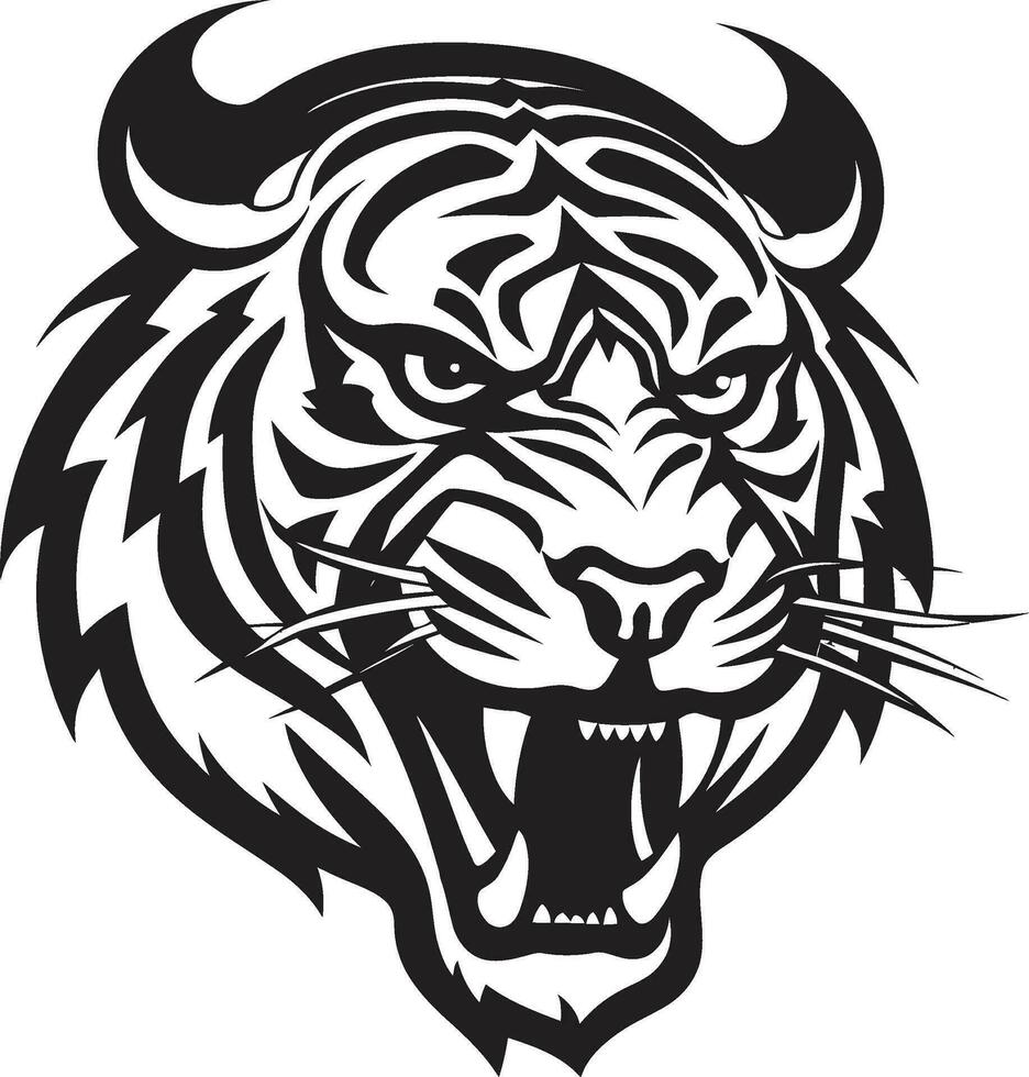 graciös djungel katt logotyp tiger majestät vapen vektor