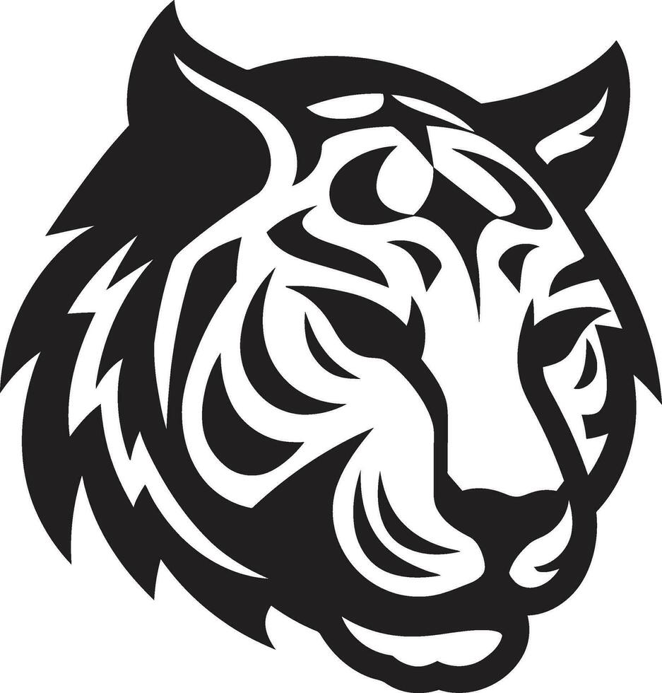 majestätisk tiger kung logotyp kattdjur dominans ikon vektor