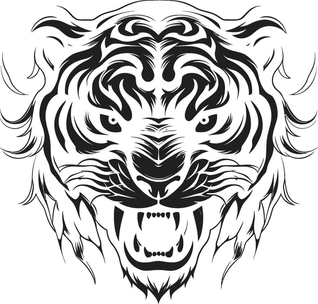 Mitternacht Panthera Abzeichen herumstreifen Tiger König Symbol vektor