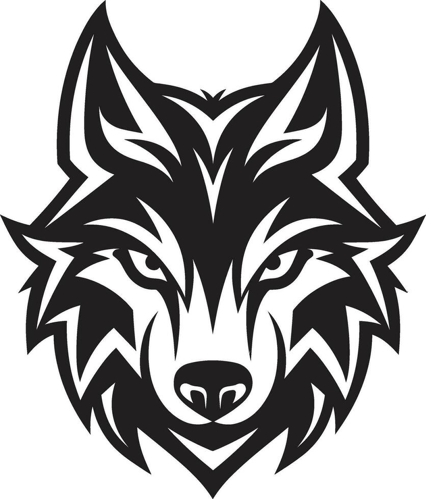 gestreift Holzwolf Logo Alphas brüllen Emblem vektor