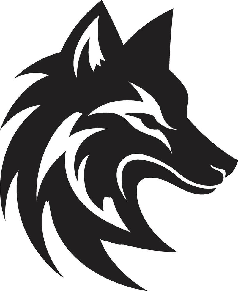 das einsam Wolf Abzeichen Mondschein Jäger Emblem vektor