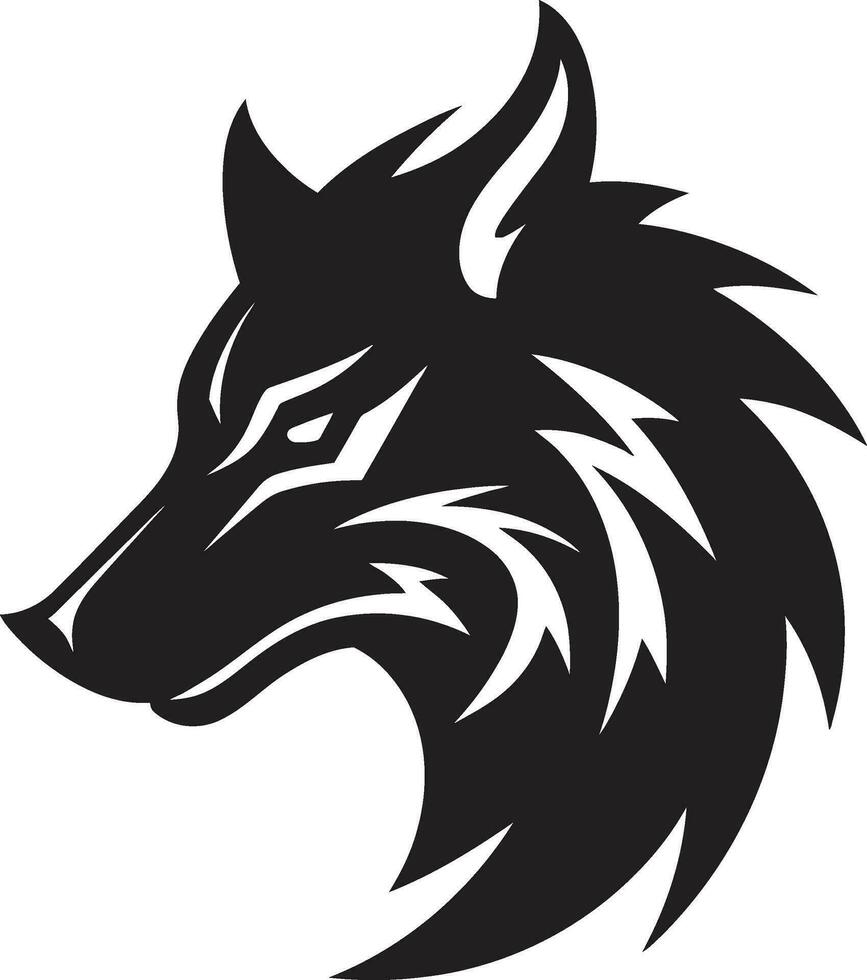 elegant Wolf Gesicht Abzeichen mächtig Lykanthrop Symbol vektor