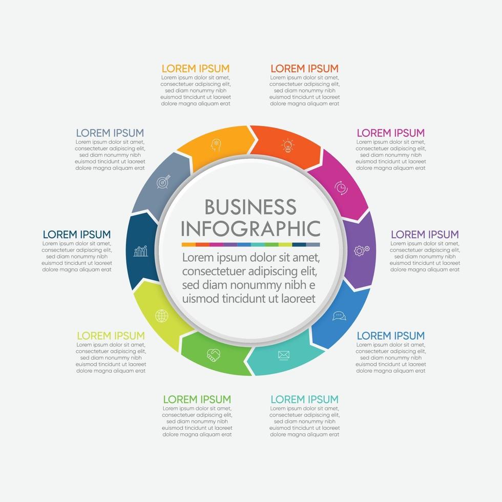 Infografik-Vorlage für Geschäftskreise vektor