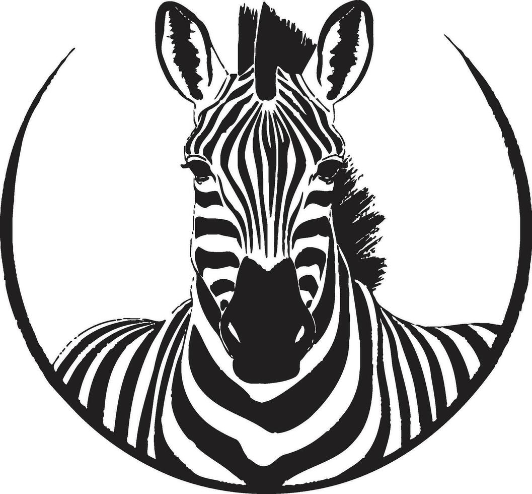heimlich gestreift Schönheit Abzeichen Zebras Leise Bummel Emblem vektor