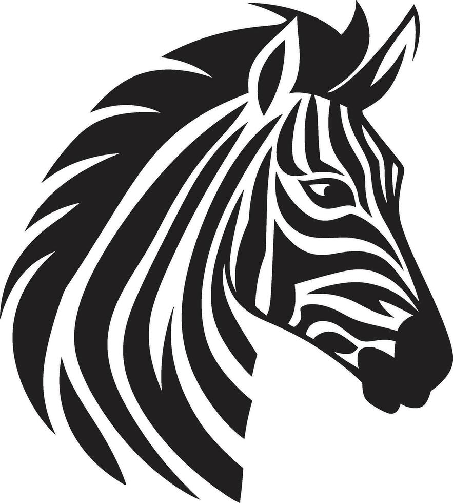 randig häst- skönhet symbol zebror kunglig profil bricka vektor