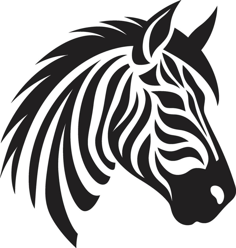 wild Streifen von Schönheit Abzeichen majestätisch Zebra Gesicht Symbol vektor