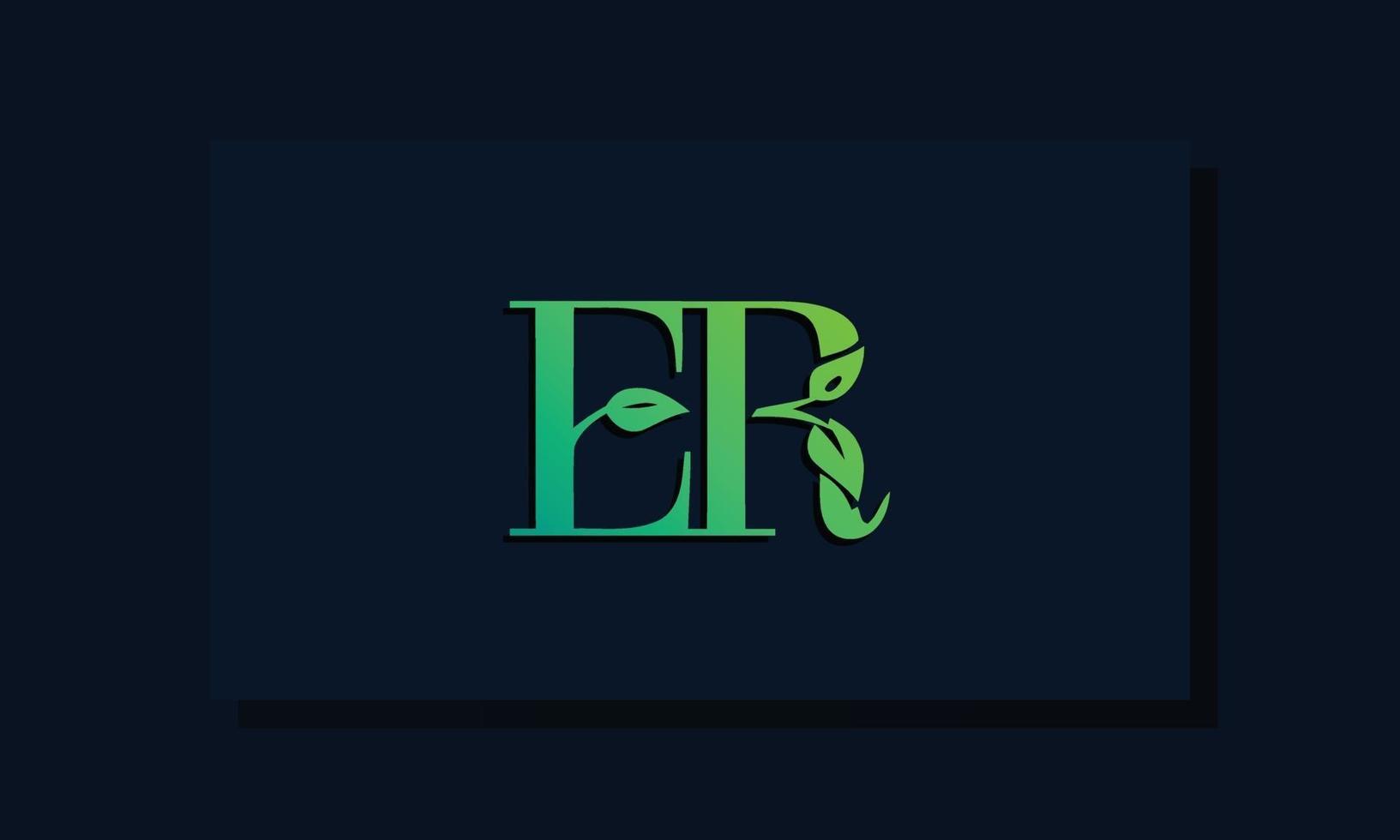 minimal leaf style initial er logo. vektor