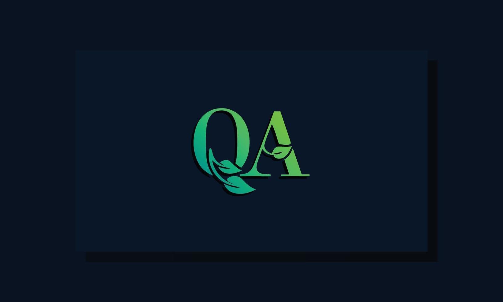 minimal qa -logotyp med minimal stil vektor