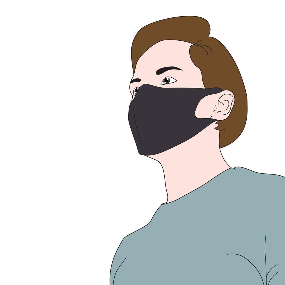 Vektorzeichen mit handgezeichneter Illustration der Maske - Virenschutz. vektor