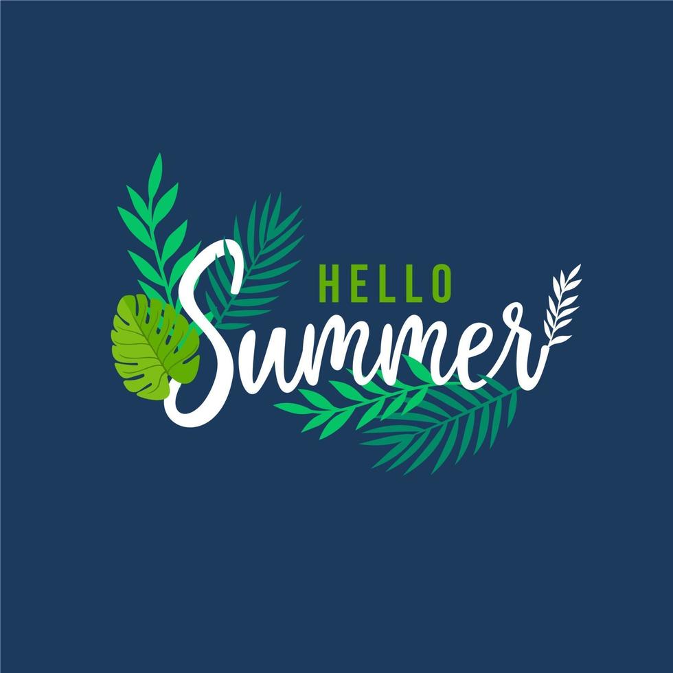 hallo sommer typografie mit... vektor