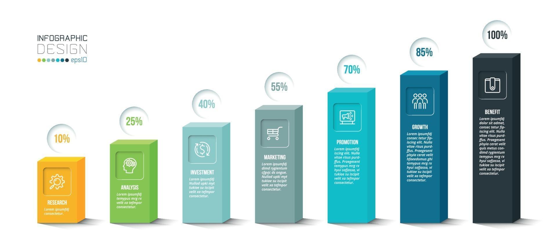 affärsidé infographic mall med procent. vektor