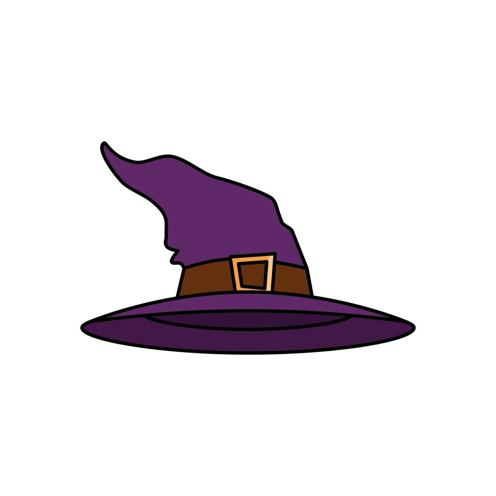 hatt av häxa för halloween -ikonen vektor