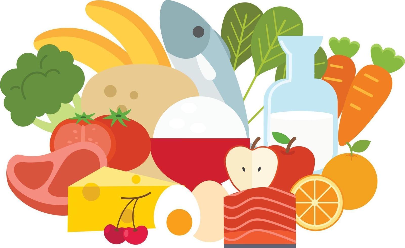 Konzept für gesunde Ernährung, Illustration vektor