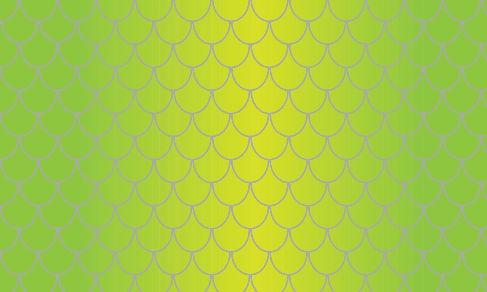 Fischschuppen, nahtloses Muster mit grünen und gelben Schuppen vektor