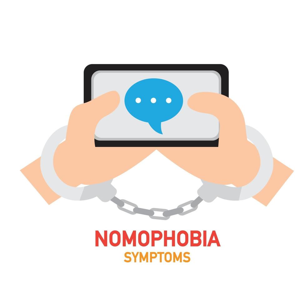 Nomophobie-Symptome Infografik, Vektorillustration vektor