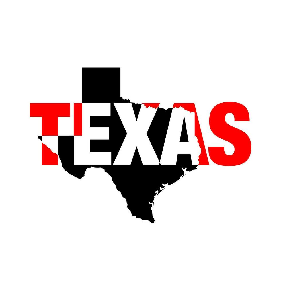 Texas Karte Typografie Vektor Symbol.