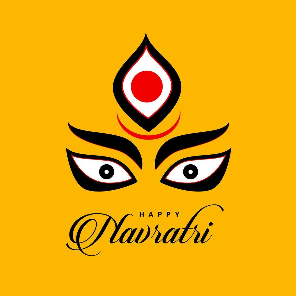 glücklich navratri Post mit Herr Durgas Gesicht Symbol. vektor