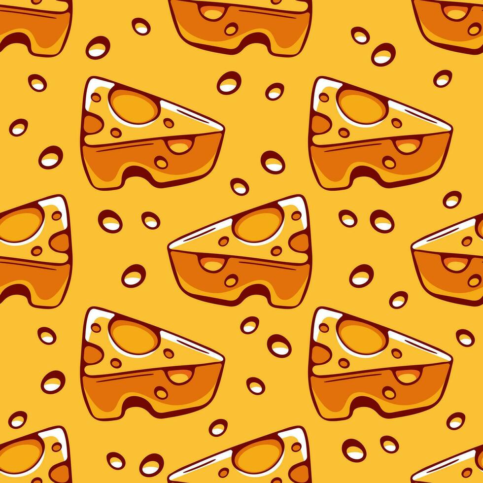 Vektor nett Muster mit Stücke von Käse im Karikatur Stil.