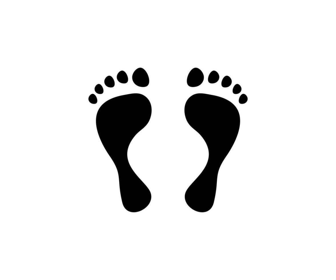 Fuß drucken Vektor Silhouette schwarz Illustration