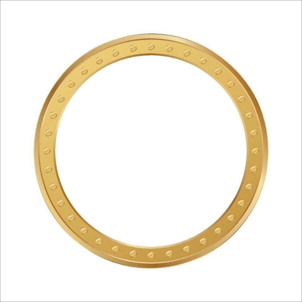 guld cirkel ram. gyllene ringa vektor isolerat på vit.
