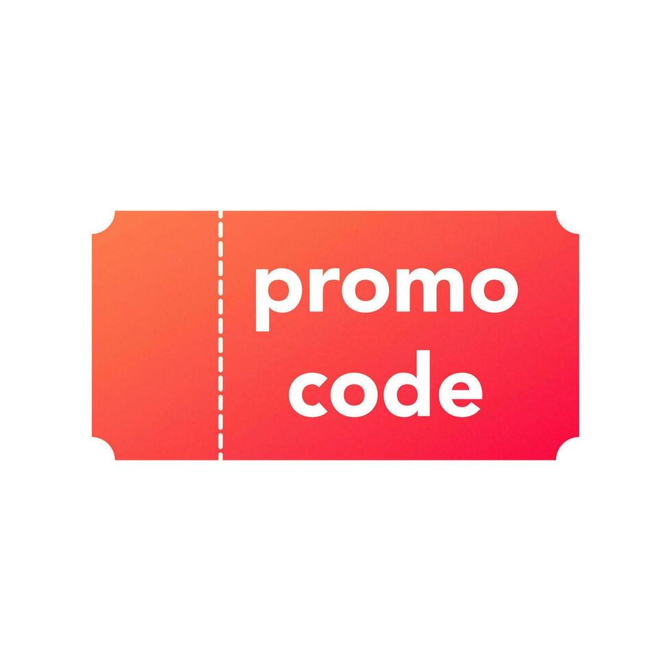 rot Gutschein mit Promo Code. Gradient Coupon mit brechen Linie zum Geschäft Rabatt und Verkauf zum Schneiden und Marketing Vektor bietet an