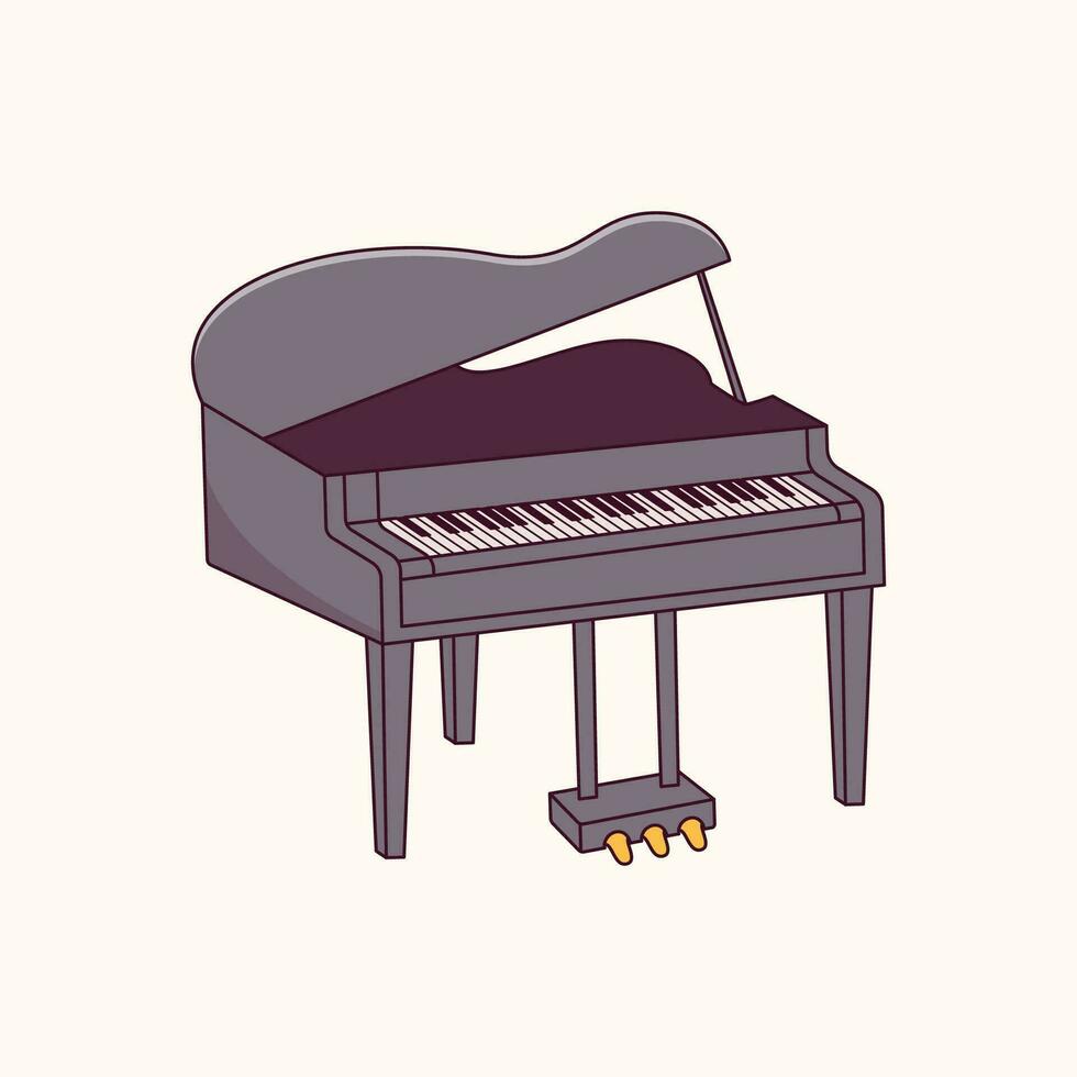 großartig Klavier, klassisch großartig Klavier Illustration, Musik- Instrument vektor