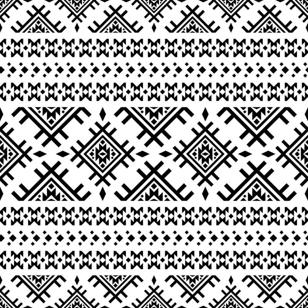 sömlös rand prydnad. etnisk samtida geometrisk mönster. inföding amerikan navajo aztec och mexikansk. svart och vit. design tyg, textil, broderi, skriva ut, vävning, interiör, bakgrund. vektor