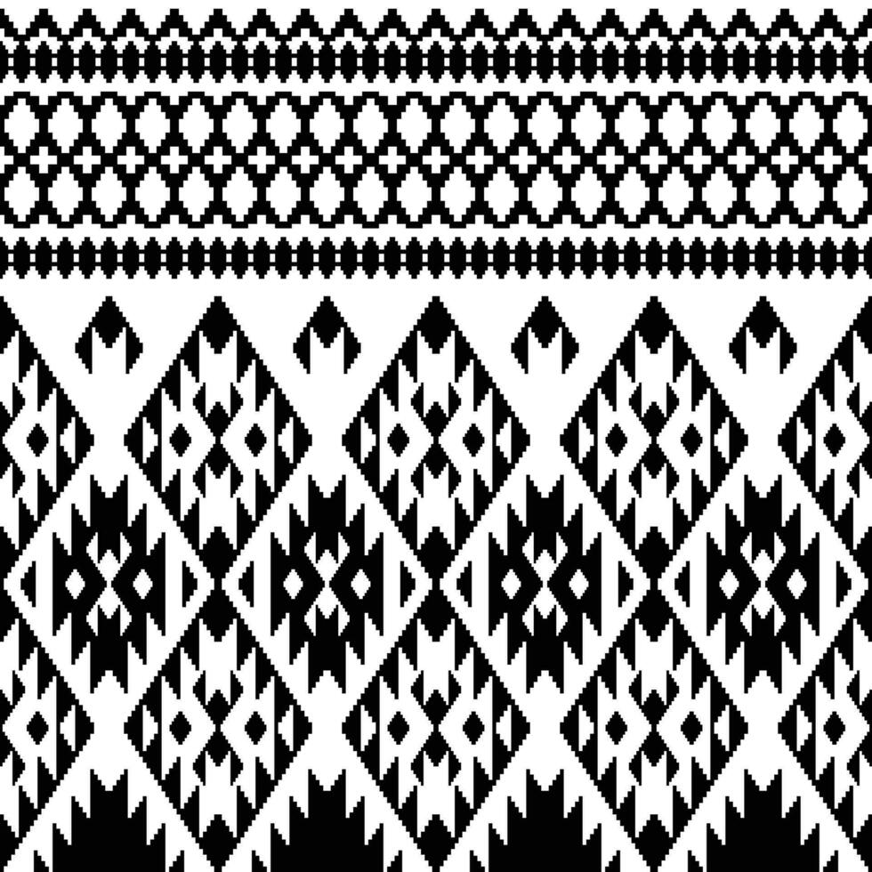 abstrakt geometrisch nahtlos ethnisch Muster mit aztekisch und navajo Stammes- Motiv. zeitgenössisch Jahrgang Motiv. schwarz und Weiß Farben. Design Textil, Kleidung, Mode, Stoff, Verpackung Papier, Ornament. vektor