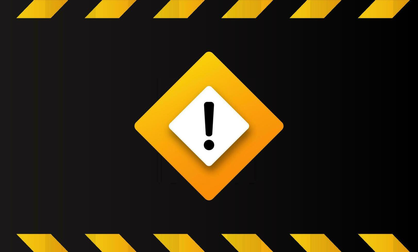 Ausruf Punkt im Gelb Rhombus. Zeichen von Beachtung und Vorsicht fällig zu Reparatur Arbeit und Achtung von Zusammenbrüche von baufällig Vektor Gebäude