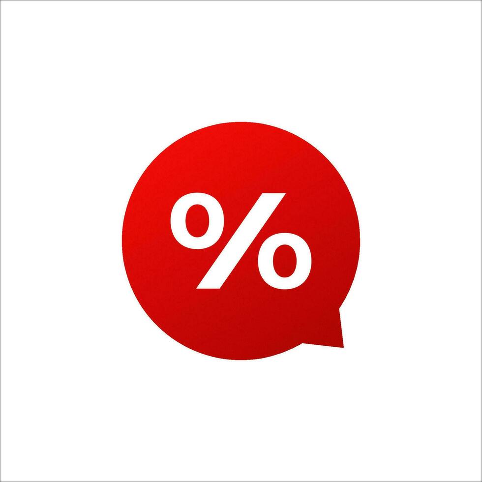 procent rabatt röd chatt bubbla meddelande 3d baner vektor