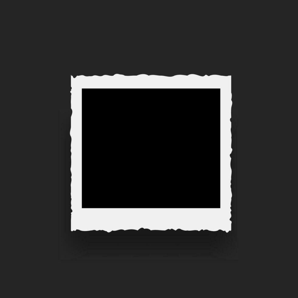 Foto ram med trasig kanter. svart tömma kvadrater för bilder och målningar med realistisk design element med omedelbar vektor utveckling