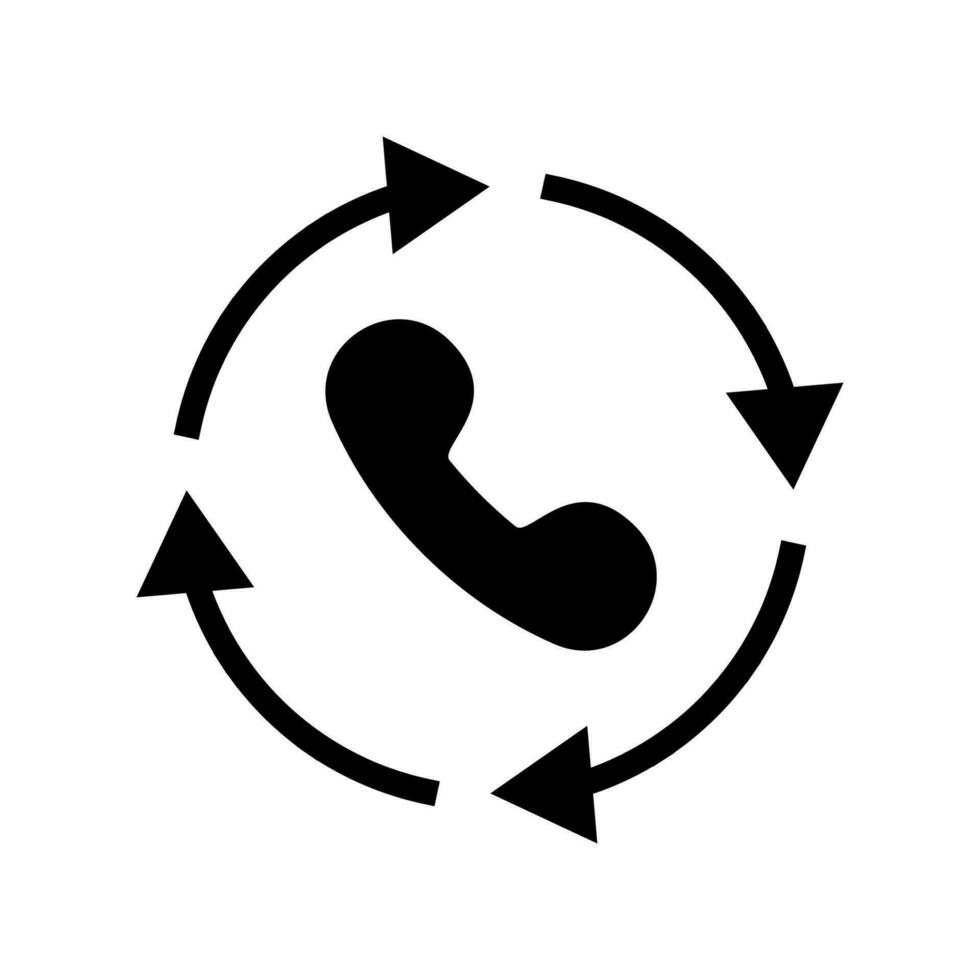 ring tillbaka ikon cell telefon ring upp vektor symbol