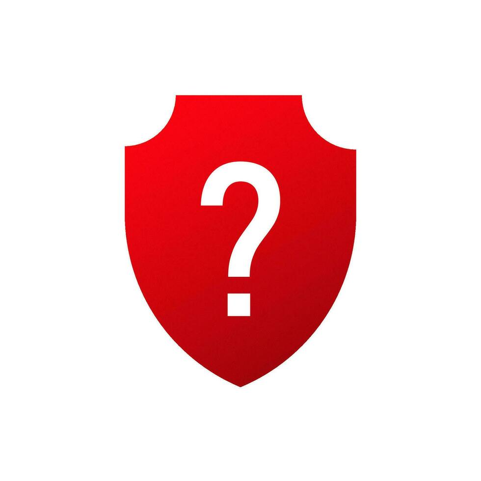Schild Frage Kennzeichen Symbol. rot Schutz FAQ Symbol vektor