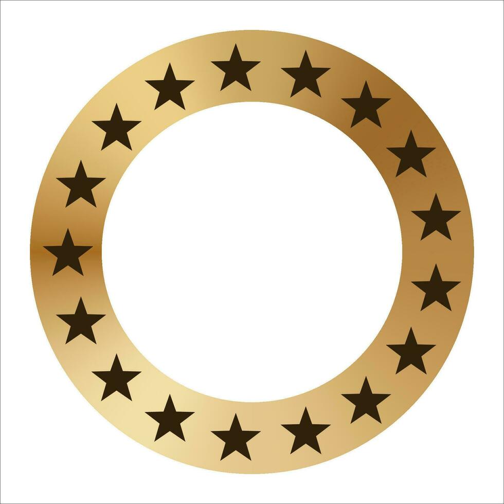 gyllene cirkel med stjärnor. guld ringa med stjärnor gräns vektor