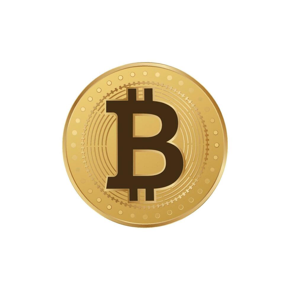 bitcoin gyllene mynt. BTC digital valuta tecken vektor