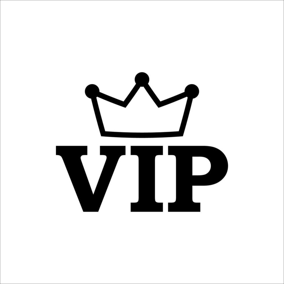 svart märka med vip krona. elit premie certifikat för inbjudan med exklusiv emblem och elegant design för känd och rik vektor besökare